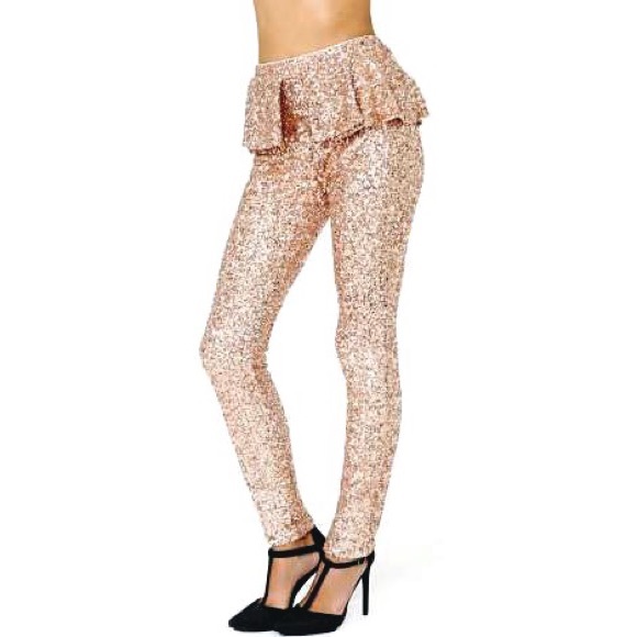 Nasty Gal Dream Sequence Sequin Rose Gold Peplums - Picture 4 of 8
